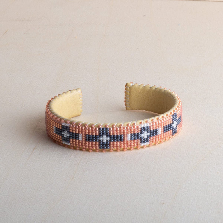 Etkie Jewelry Faith Beaded Glass Cuff- Small