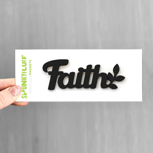 Spunky Fluff Proudly handmade in South Dakota, USA Faith-Tiny Word Magnet