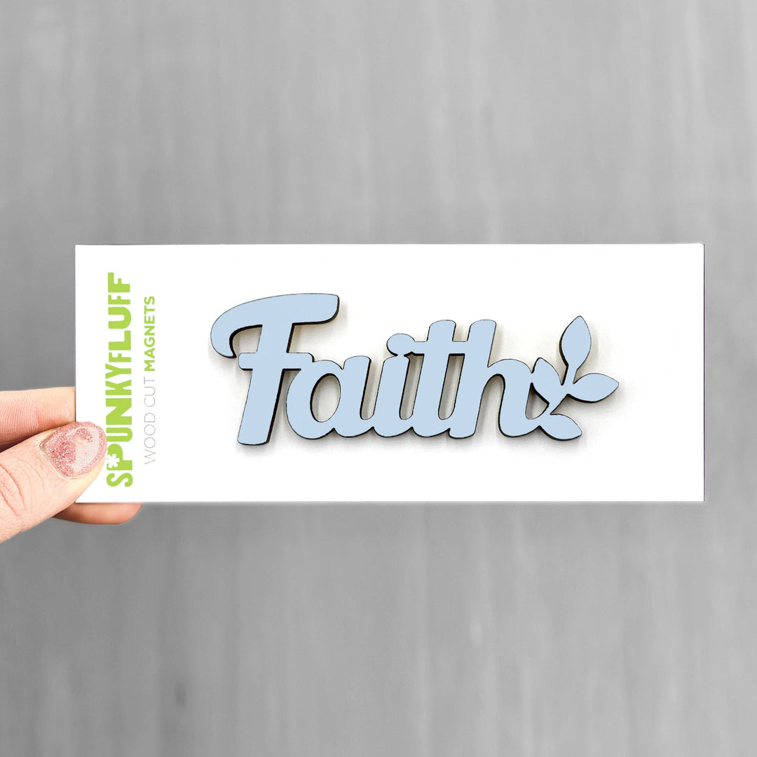 Spunky Fluff Proudly handmade in South Dakota, USA Faith-Tiny Word Magnet