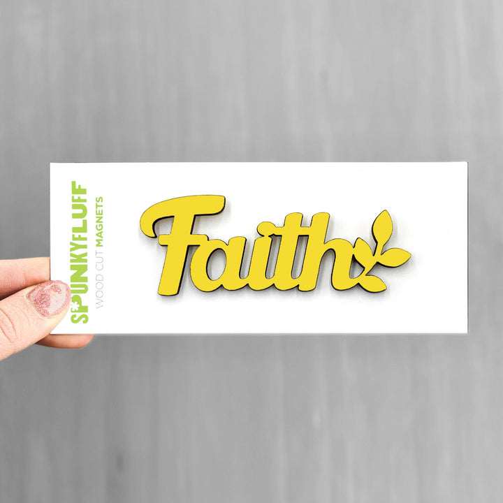Spunky Fluff Proudly handmade in South Dakota, USA Faith-Tiny Word Magnet