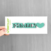 Load image into Gallery viewer, Spunky Fluff Proudly handmade in South Dakota, USA Family-Tiny Word Magnet
