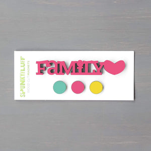 Spunky Fluff Proudly handmade in South Dakota, USA Kids of All Ages Family-Tiny Word Magnet Set