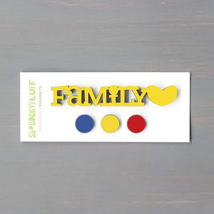 Spunky Fluff Proudly handmade in South Dakota, USA Family-Tiny Word Magnet Set