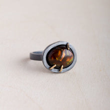 Load image into Gallery viewer, Silver and Salt Proudly Handmade in Washington, USA Fortitude - Fire Agate Ring
