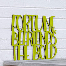 Load image into Gallery viewer, Spunky Fluff Proudly handmade in South Dakota, USA Medium / Pear Green &quot;Fortune Befriends the Bold&quot; Wall Sign
