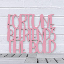 Load image into Gallery viewer, Spunky Fluff Proudly handmade in South Dakota, USA Medium / Pink &quot;Fortune Befriends the Bold&quot; Wall Sign
