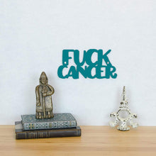 Load image into Gallery viewer, Spunky Fluff Proudly handmade in South Dakota, USA Small / Teal Fuck Cancer

