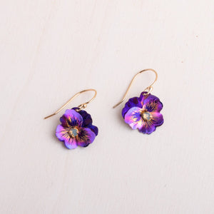 Holly Yashi Jewelry Garden Pansy Drop Earring Spark