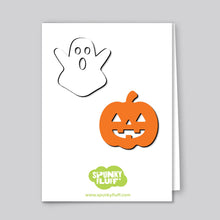Load image into Gallery viewer, Spunky Fluff Proudly handmade in South Dakota, USA Ghost and Jack-O-Lantern Magnets, Small
