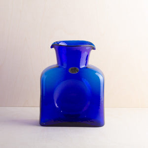 Blenko Proudly Handmade in West Virginia, USA Large Glass Pitcher - Cobalt