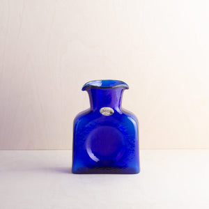 Blenko Proudly Handmade in West Virginia, USA Small Glass Pitcher - Cobalt