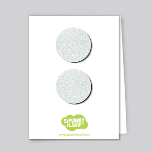 Spunky Fluff Proudly handmade in South Dakota, USA White Glitter Dot Magnet Set, Large