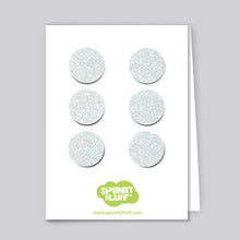 Load image into Gallery viewer, Spunky Fluff Proudly handmade in South Dakota, USA White Glitter Dot Magnet Set, Small

