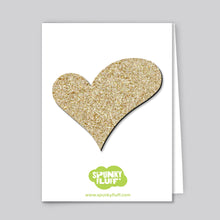 Load image into Gallery viewer, Spunky Fluff Proudly handmade in South Dakota, USA Gold Glitter Heart Magnets
