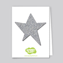 Load image into Gallery viewer, Spunky Fluff Proudly handmade in South Dakota, USA Silver Glitter Glitter Star Magnets
