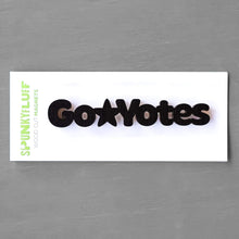 Load image into Gallery viewer, Spunky Fluff Proudly handmade in South Dakota, USA Magnet / Black Go Yotes-Tiny Word Magnet
