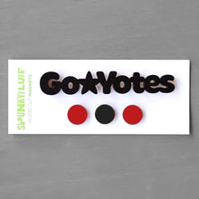 Load image into Gallery viewer, Spunky Fluff Proudly handmade in South Dakota, USA Black Go Yotes-Tiny Word Magnet Set
