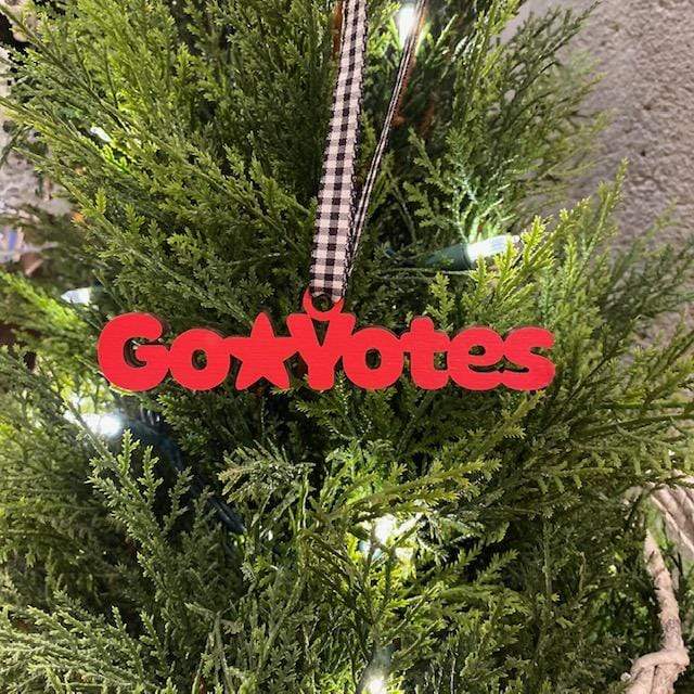 Spunky Fluff Proudly handmade in South Dakota, USA Go Yotes Tiny Word Ornament