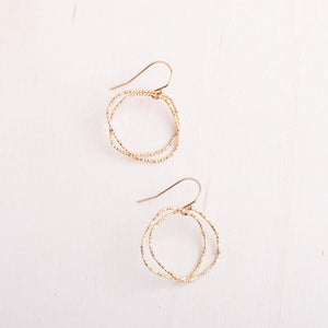 Original Hardware Proudly Handmade in Colorado, USA Gold Shimmer Organic Circle Earrings
