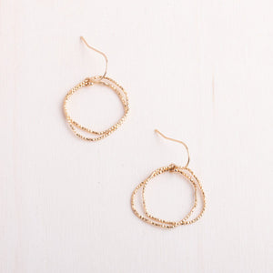 Original Hardware Proudly Handmade in Colorado, USA Gold Shimmer Organic Circle Earrings