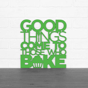 Spunky Fluff Proudly handmade in South Dakota, USA Large / Grass Green "Good Things Come to Those Who Bake" Wall Décor