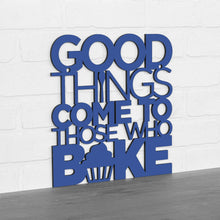 Load image into Gallery viewer, Spunky Fluff Proudly handmade in South Dakota, USA Medium / Cobalt Blue &quot;Good Things Come to Those Who Bake&quot; Wall Décor
