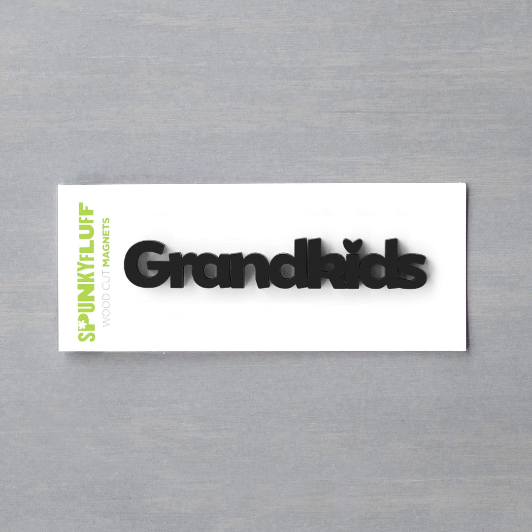 Spunky Fluff Proudly handmade in South Dakota, USA Black Grandkids-Tiny Word Magnet