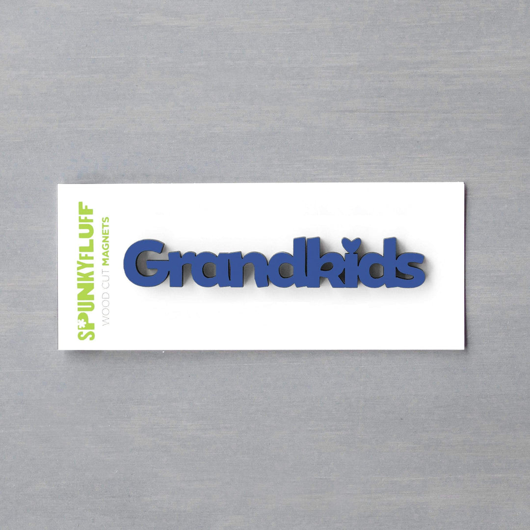 Spunky Fluff Proudly handmade in South Dakota, USA Cobalt Blue Grandkids-Tiny Word Magnet