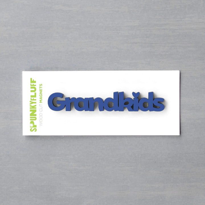 Spunky Fluff Proudly handmade in South Dakota, USA Cobalt Blue Grandkids-Tiny Word Magnet