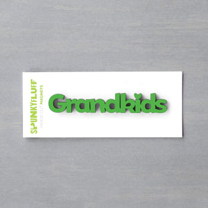 Spunky Fluff Proudly handmade in South Dakota, USA Grass Green Grandkids-Tiny Word Magnet