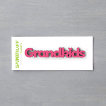Load image into Gallery viewer, Spunky Fluff Proudly handmade in South Dakota, USA Magenta Grandkids-Tiny Word Magnet
