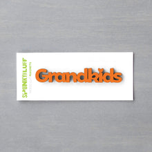 Load image into Gallery viewer, Spunky Fluff Proudly handmade in South Dakota, USA Orange Grandkids-Tiny Word Magnet
