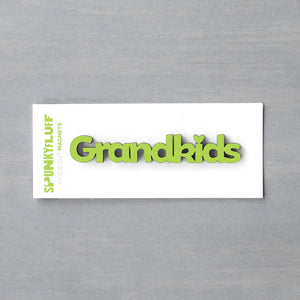 Spunky Fluff Proudly handmade in South Dakota, USA Pear Green Grandkids-Tiny Word Magnet