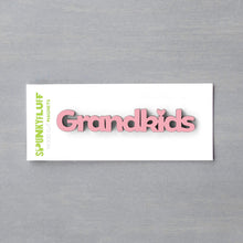 Load image into Gallery viewer, Spunky Fluff Proudly handmade in South Dakota, USA Pink Grandkids-Tiny Word Magnet
