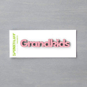 Spunky Fluff Proudly handmade in South Dakota, USA Pink Grandkids-Tiny Word Magnet