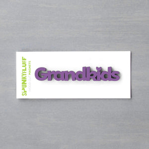 Spunky Fluff Proudly handmade in South Dakota, USA Purple Grandkids-Tiny Word Magnet