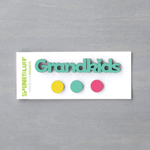 Spunky Fluff Proudly handmade in South Dakota, USA Kids of All Ages Grandkids-Tiny Word Magnet Set