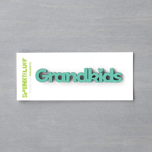 Spunky Fluff Proudly handmade in South Dakota, USA Turquoise Grandkids-Tiny Word Magnet