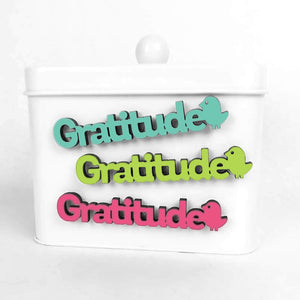 Spunky Fluff Proudly handmade in South Dakota, USA Magenta Gratitude-Tiny Word Magnet