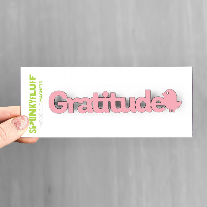 Spunky Fluff Proudly handmade in South Dakota, USA Gratitude-Tiny Word Magnet