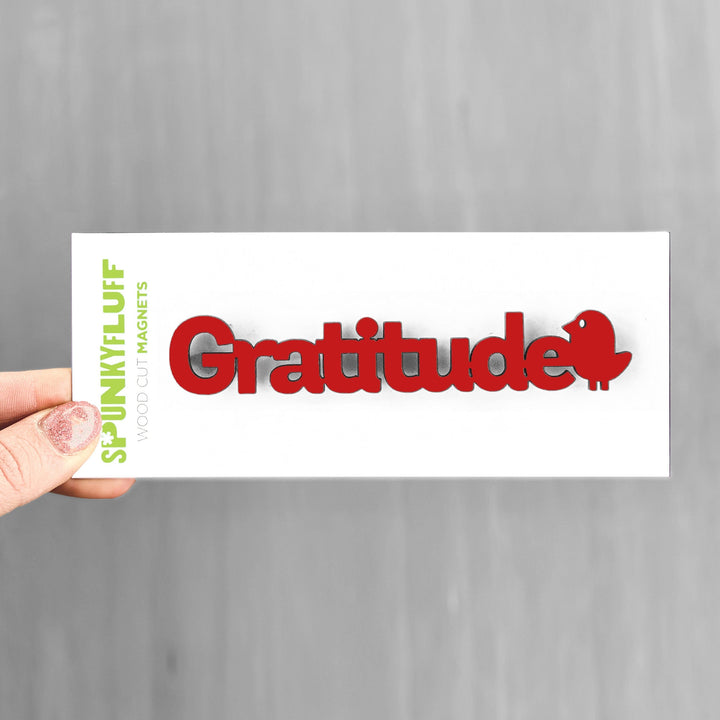 Spunky Fluff Proudly handmade in South Dakota, USA Gratitude-Tiny Word Magnet