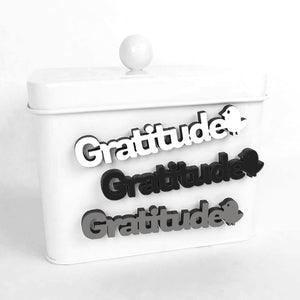 Spunky Fluff Proudly handmade in South Dakota, USA White Gratitude-Tiny Word Magnet