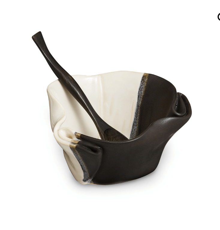 Hilborn Pottery Proudly Handmade in Ontario, CA Black/White Guacamole Bowl
