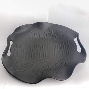 Hilborn Pottery Proudly Handmade in Ontario, CA Ebony Hand Carved Ceramic Platter