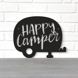 Spunky Fluff Proudly handmade in South Dakota, USA Small / Black Happy Camper (Drop Font)
