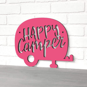 Spunky Fluff Proudly handmade in South Dakota, USA Small / Magenta Happy Camper (Drop Font)