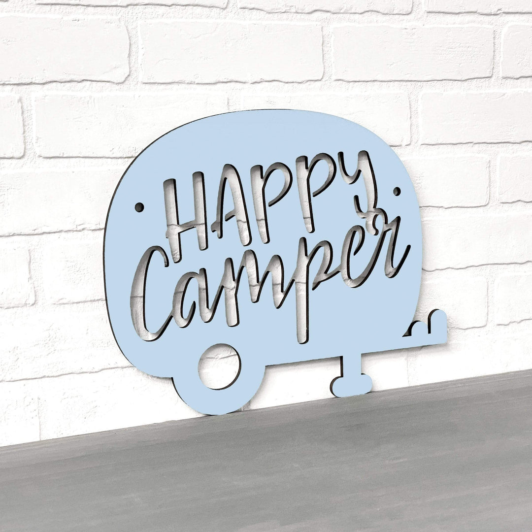 Spunky Fluff Proudly handmade in South Dakota, USA Small / Powder Happy Camper (Drop Font)