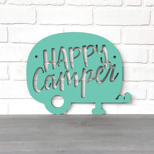 Load image into Gallery viewer, Spunky Fluff Proudly handmade in South Dakota, USA Small / Turquoise Happy Camper (Drop Font)
