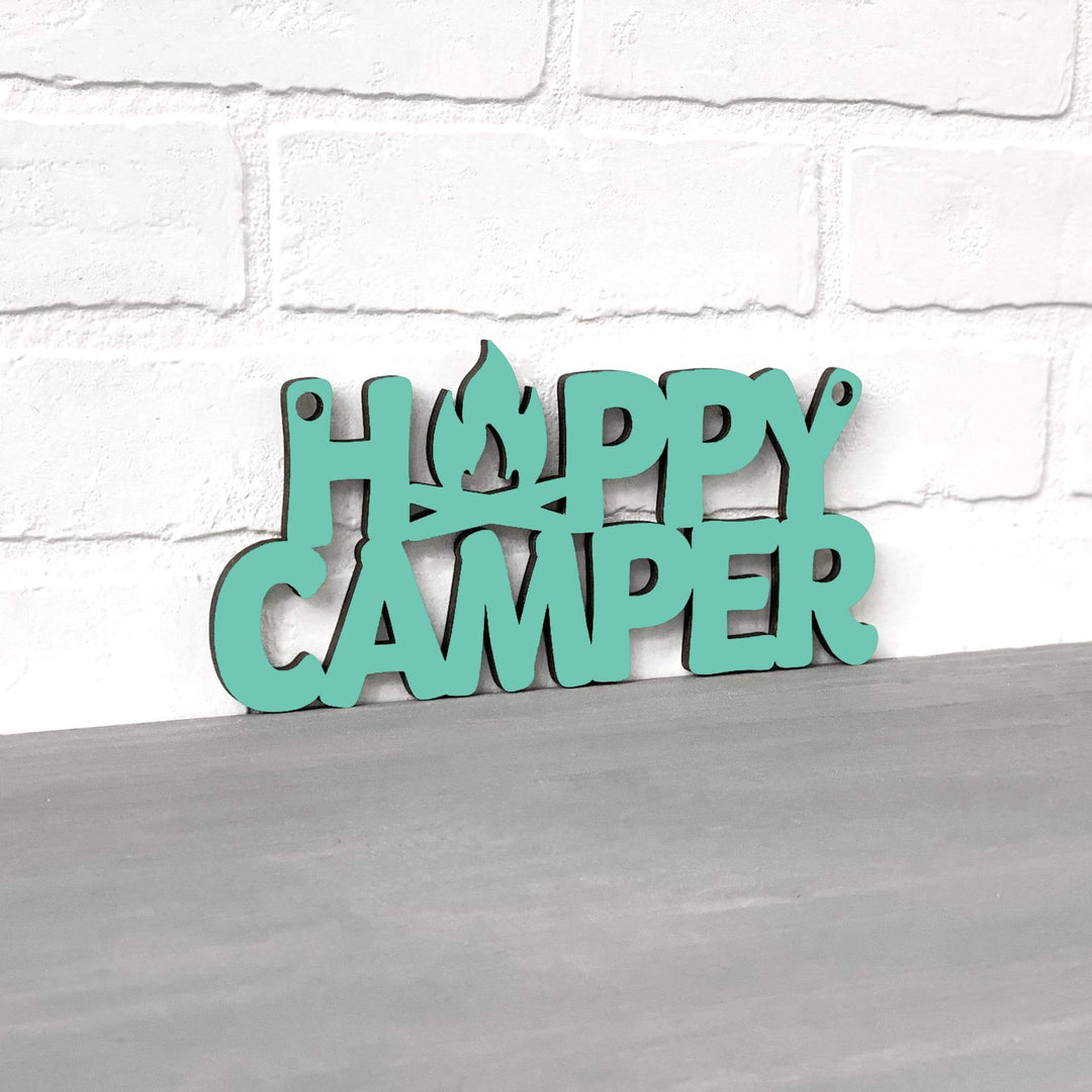 Spunky Fluff Proudly handmade in South Dakota, USA Small / Turquoise Happy Camper