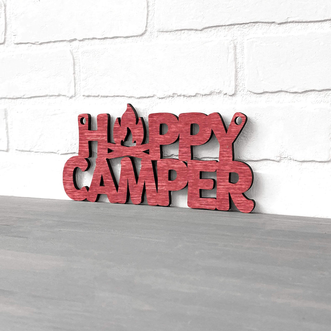 Spunky Fluff Proudly handmade in South Dakota, USA Small / Weathered Red Happy Camper